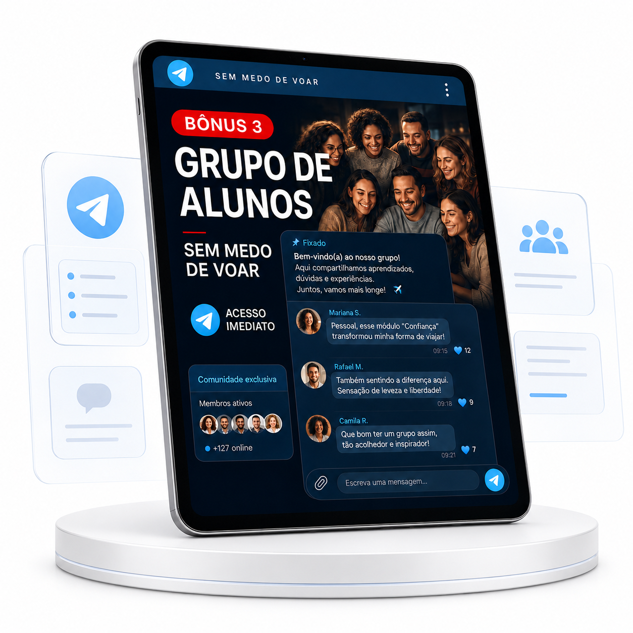 Grupo de alunos no Telegram